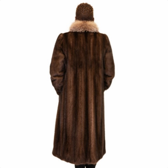 Lunaraine Mink Fur Coat with Fox Fur Trim - Picture 2 of 4